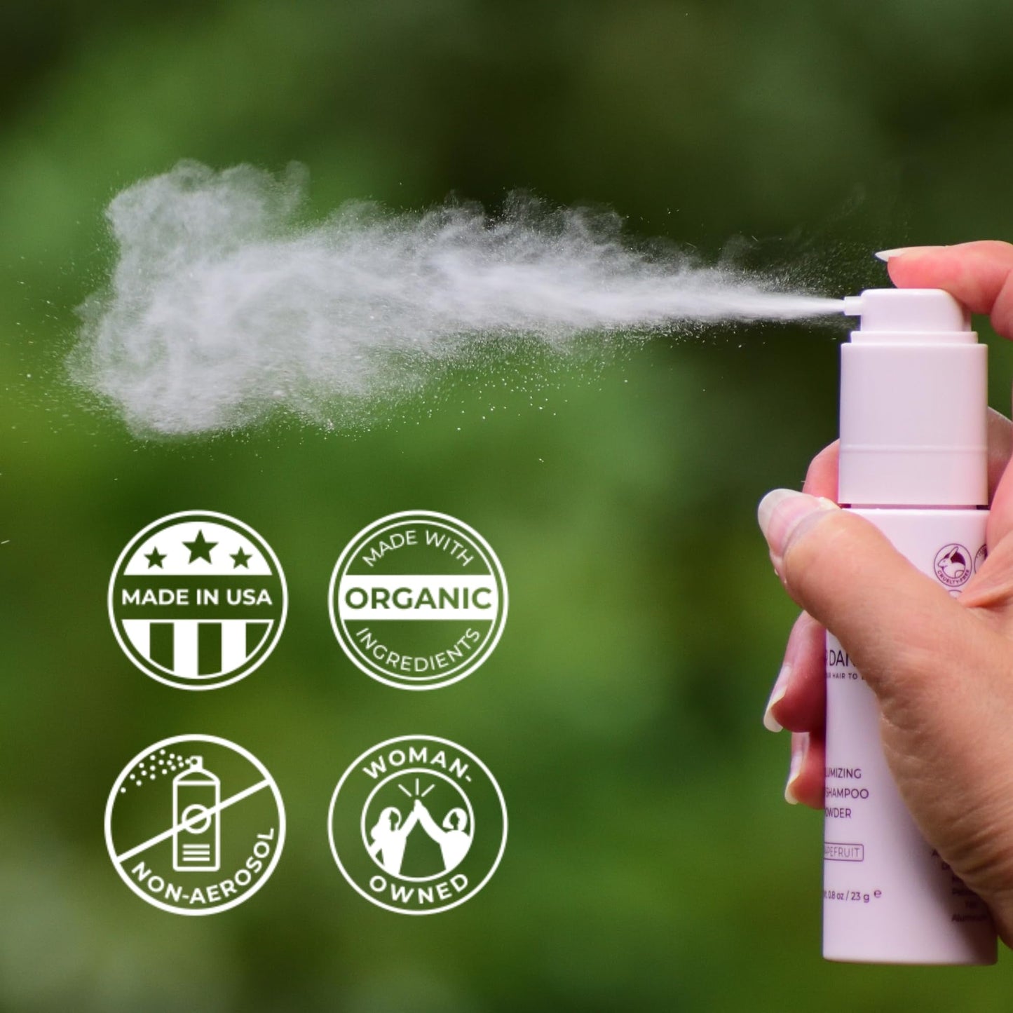 Travel Dry Shampoo Powder (Non-Aerosol Spray) | Natural & Organic Ingredients | Made in USA