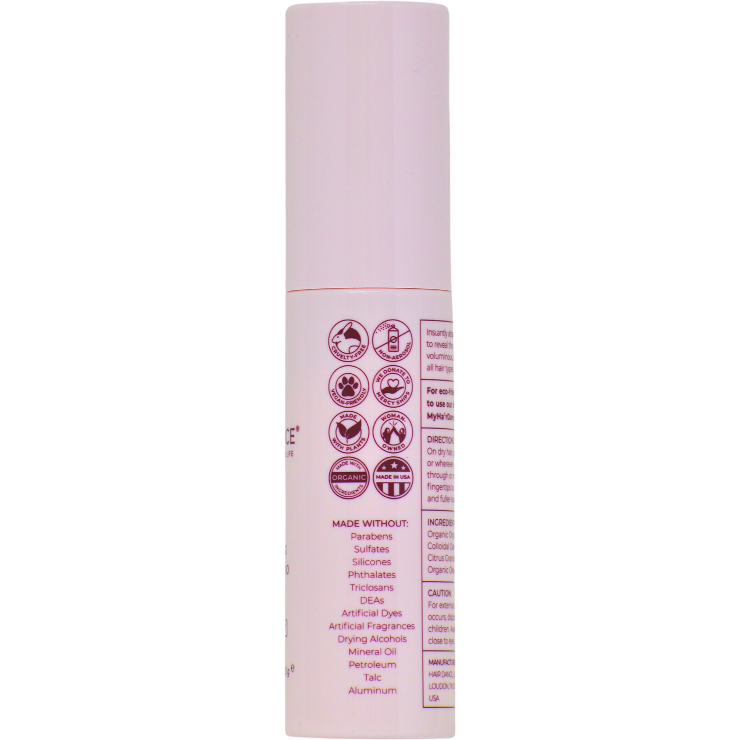 Grapefruit Dry Shampoo Powder with Spray Applicator | Non-Aerosol, Organic Ingredients, Refillable, Volumizing - 0.8 oz
