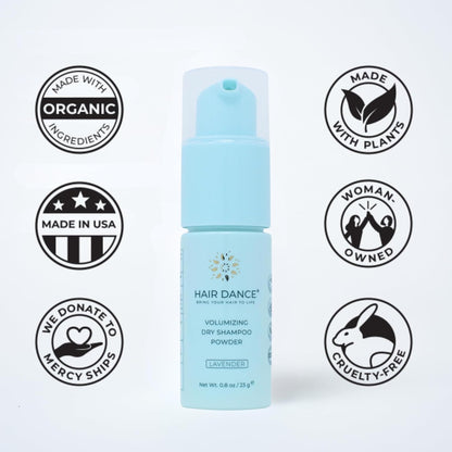 Travel Dry Shampoo Powder (Non-Aerosol Spray) | Natural & Organic Ingredients | Made in USA