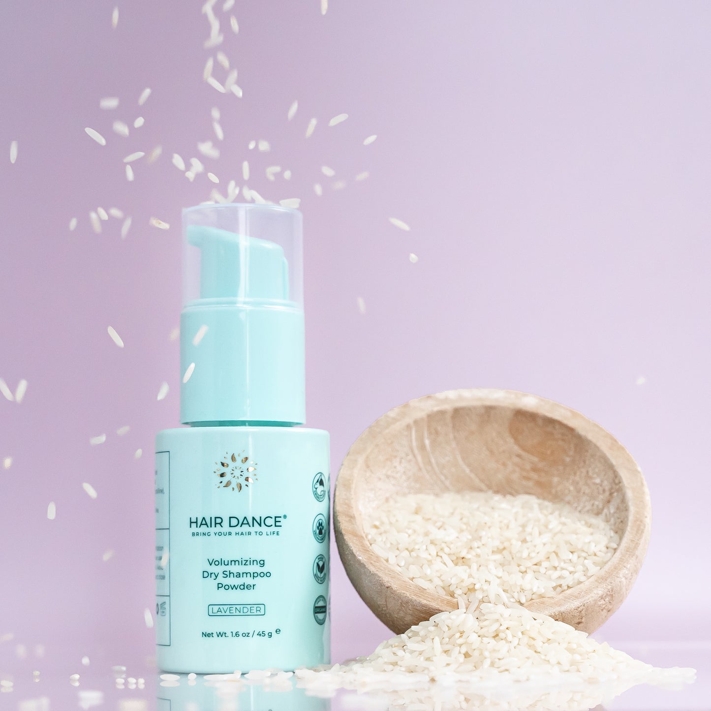 (New Release) Dry Shampoo Powder | Non-Aerosol, Organic Ingredients, Refillable Bottle, Volumizing Spray Applicator in Lavender - 1.6 oz